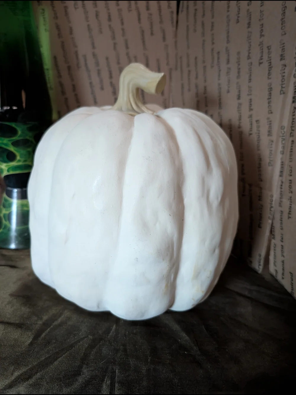 Target White Ceramic Pumpkin with Natural Stem Accent
